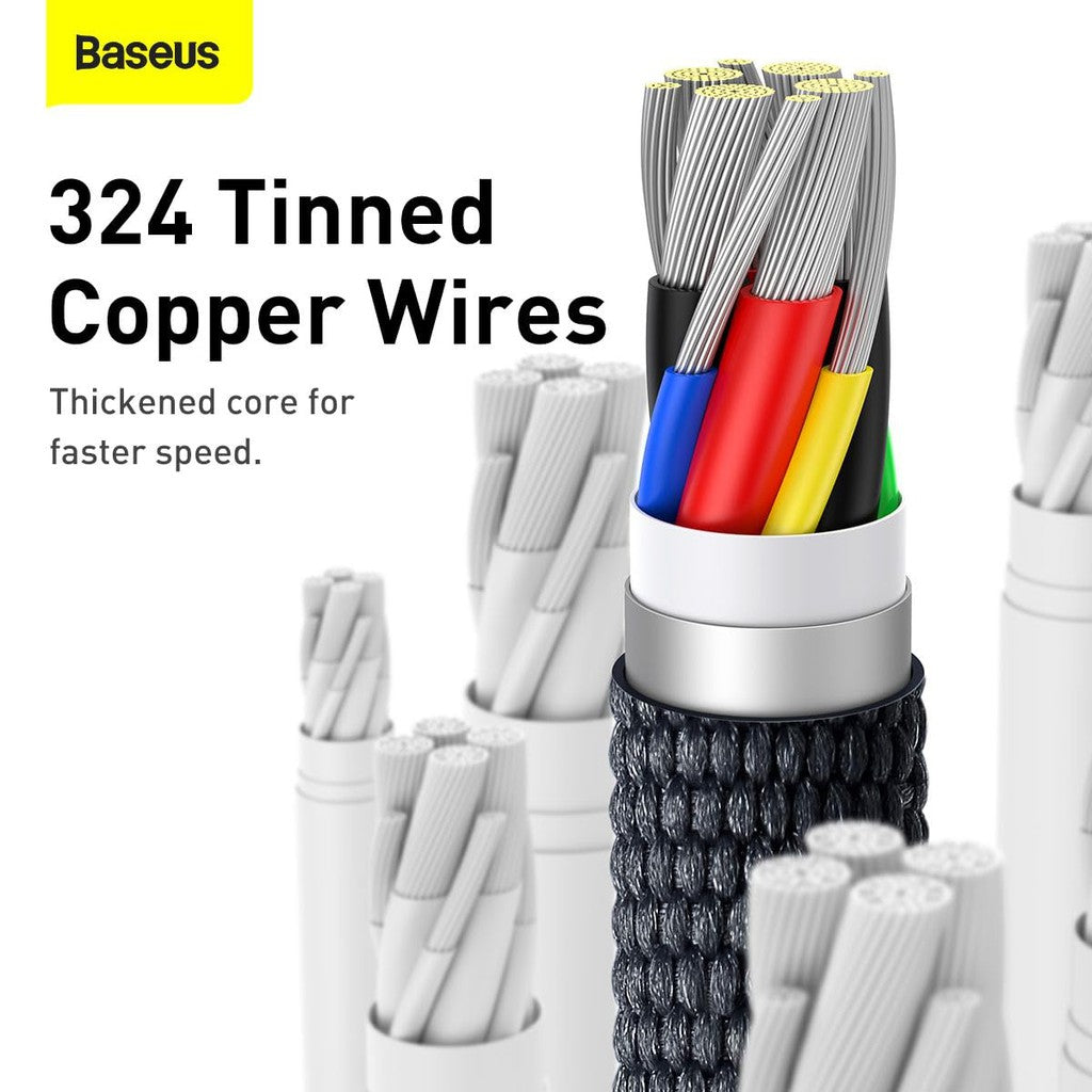 Baseus Crystal Shine Series Fast Charging Cable 1.2m Nylon Cable Black Type-C to Type-C 100W