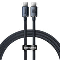 Baseus Crystal Shine Series Fast Charging Cable 1.2m Nylon Cable Black Type-C to Type-C 100W