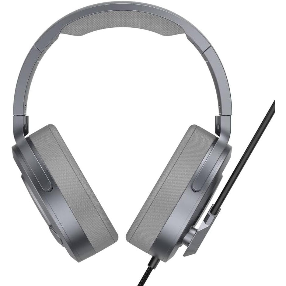 Baseus D05 3D Stereo Gaming Headphones with HD Microphone, Colorful LED Light and Type-C Connector - Grey