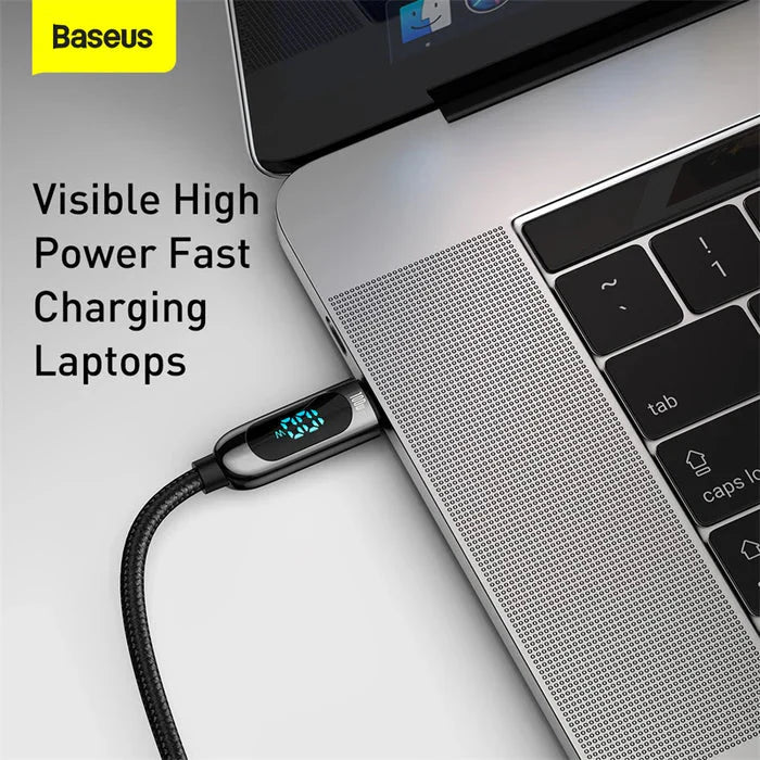 Baseus Display Fast Charging Data Cable Type-C to Type-C - 100W / 1m / Black