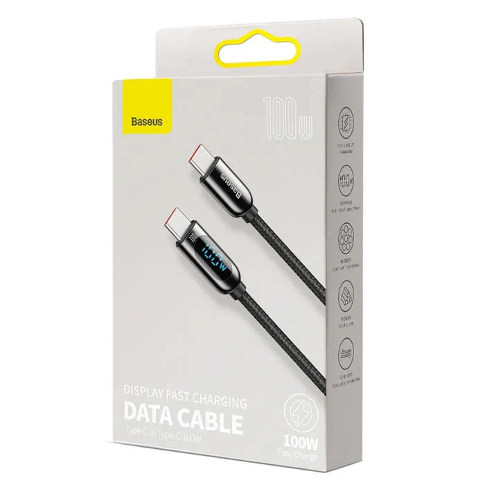 Baseus Display Fast Charging Data Cable Type-C to Type-C - 100W / 1m / Black