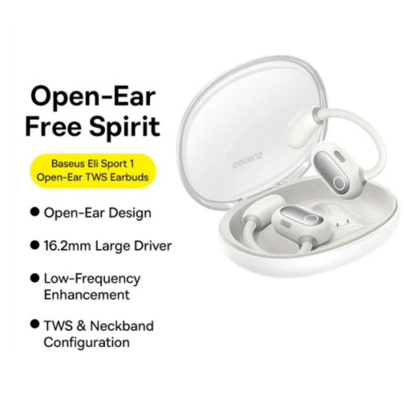 Baseus Eli Sport 1 Open-Ear Wireless Earbuds - Stellar White