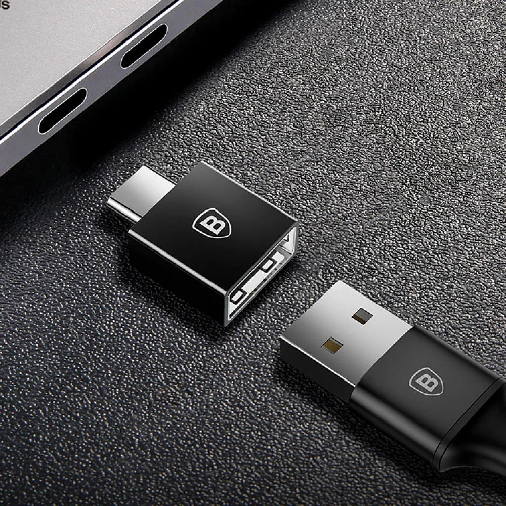 Baseus Exquisite Type-C Male To USB Female Adapter Converter Black (CATJQ-B01)