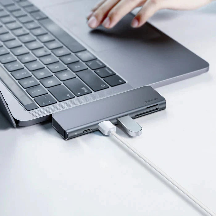 Baseus Harmonica 5 IN 1 Type-C USB Hub For Type-C Laptop Grey CAHUB-K0G
