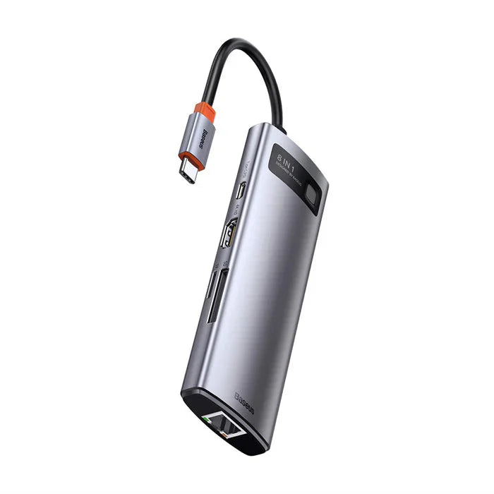 Baseus Metal Gleam 8-IN-1 Multifunctional USB Type-C Hub Grey