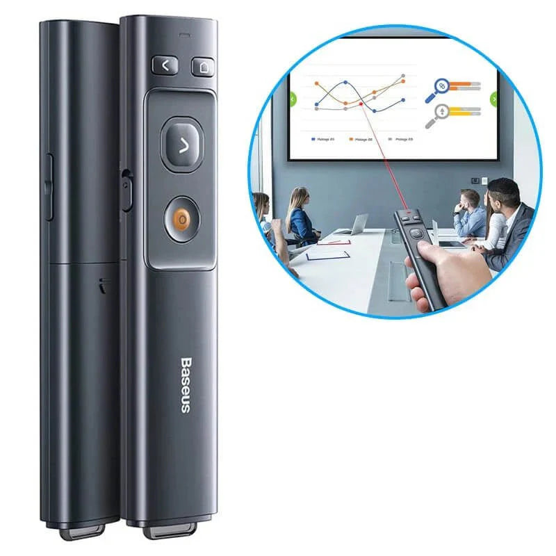 Baseus Orange Dot Wireless Presenter - RF2.4G Hz / 100m / Grey