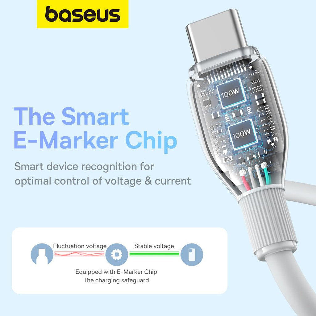 Baseus Pudding Series Fast Charging Cable - 1.2M / USB-C / 100W / Stellar White