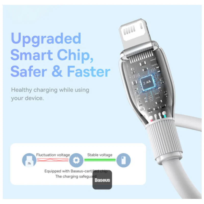 Baseus Pudding Series Fast Charging USB-A to Lightning Cable - 2 Meter / 20W / Stellar White