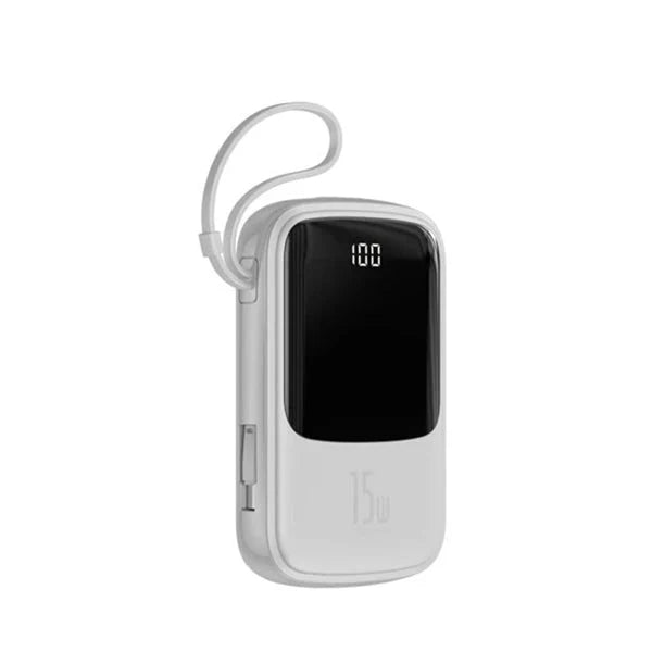 Baseus Qpow Digital Display Power Bank - Type C / 3A / 10000mAh / White