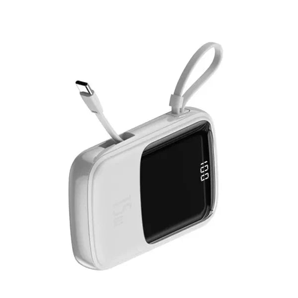Baseus Qpow Digital Display Power Bank - Type C / 3A / 10000mAh / White