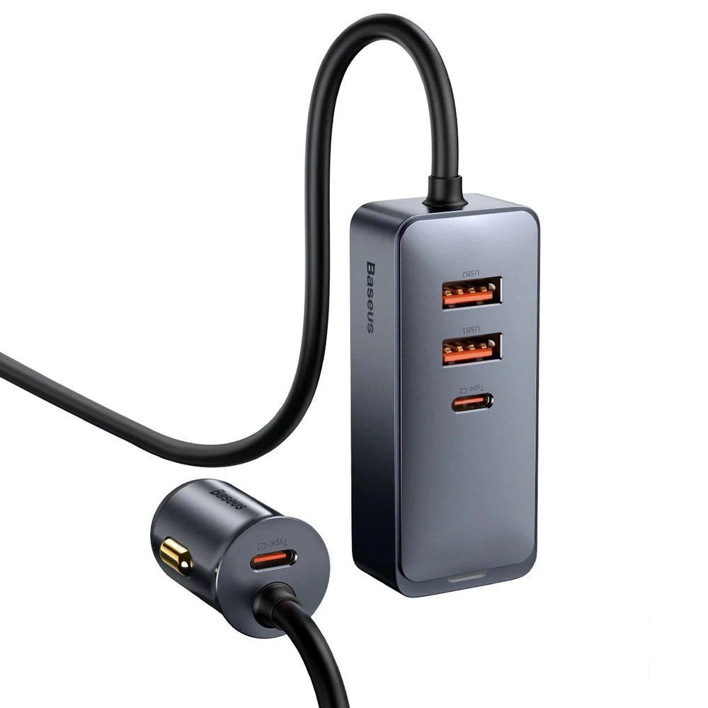 Baseus Share Together car charger 2x USB / 2x USB Type C 120W PPS Quick Charge Power Delivery gray (CCBT-A0G)