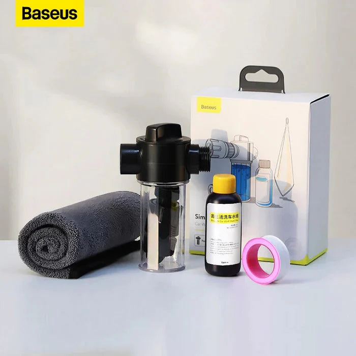 Baseus Simple Life Car Wash Suit (With Foam Pot, Washing Towel, Adhesive Tape For Water) Black - TZCRXC-01