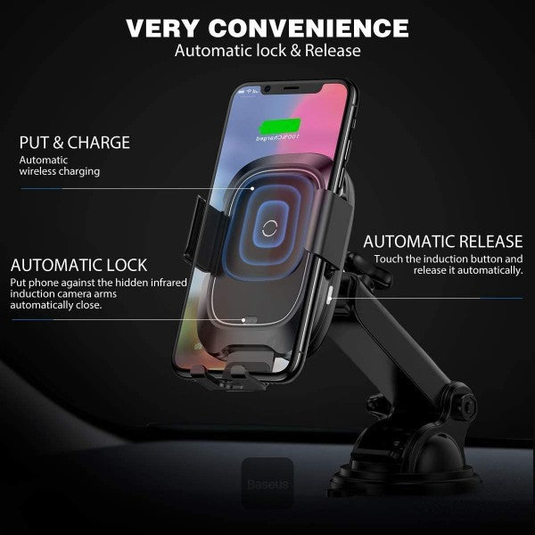 Baseus Smart Vehicle Bracket Wireless Charger (Sucker Style) - WXZN-B01