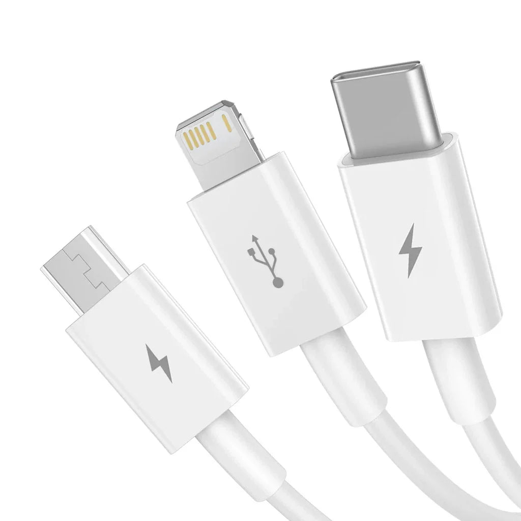 Baseus Superior Series Fast Charging Data Cable USB to M+L+C 3.5A 1.5m White