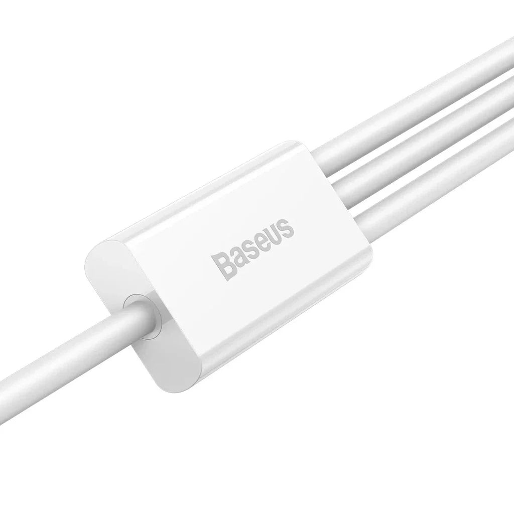 Baseus Superior Series Fast Charging Data Cable USB to M+L+C 3.5A 1.5m White