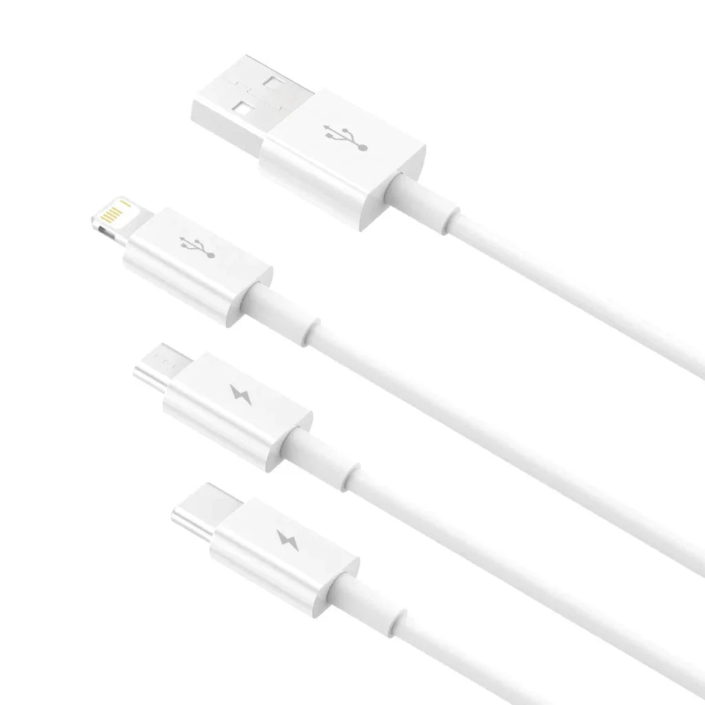 Baseus Superior Series Fast Charging Data Cable USB to M+L+C 3.5A 1.5m White