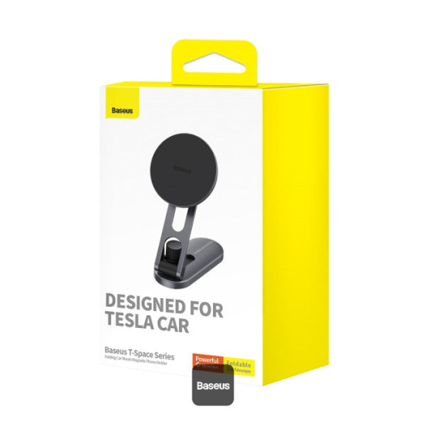 Baseus T-Space Series Folding Metal Car Phone Mount - Frost Silver