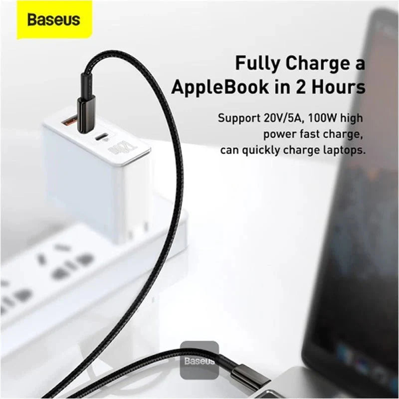 Baseus Tungsten Gold Fast Charging Data Cable - Type-C / 100W / 1Meter / Black
