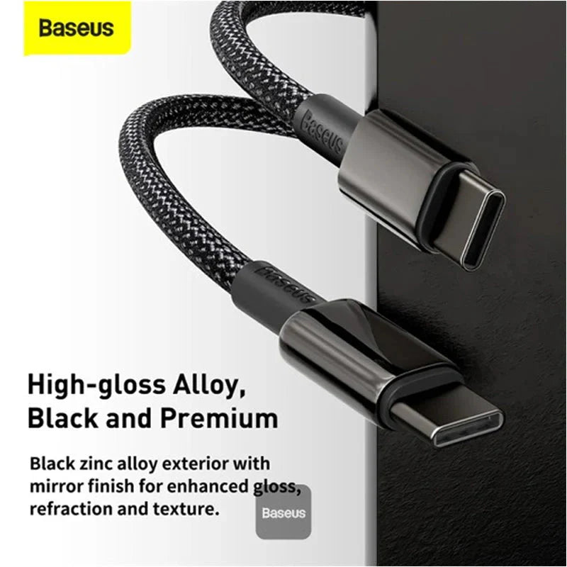 Baseus Tungsten Gold Fast Charging Data Cable - Type-C / 100W / 1Meter / Black