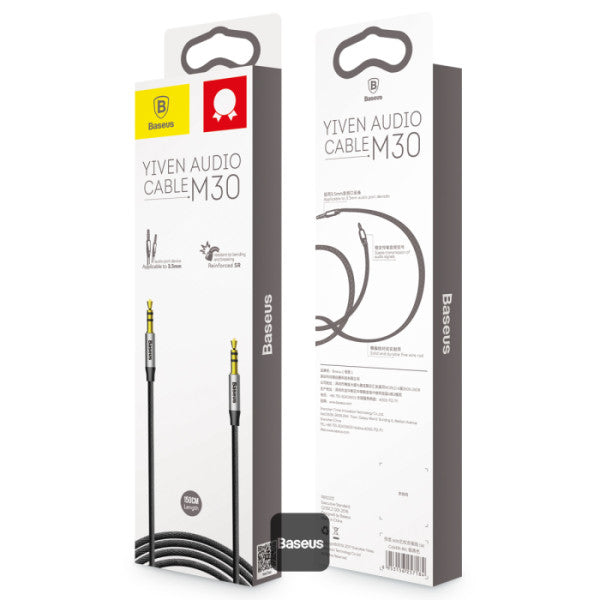Baseus Yiven Audio Cable(Male to male) M30 - 1.5m / Silver/Black
