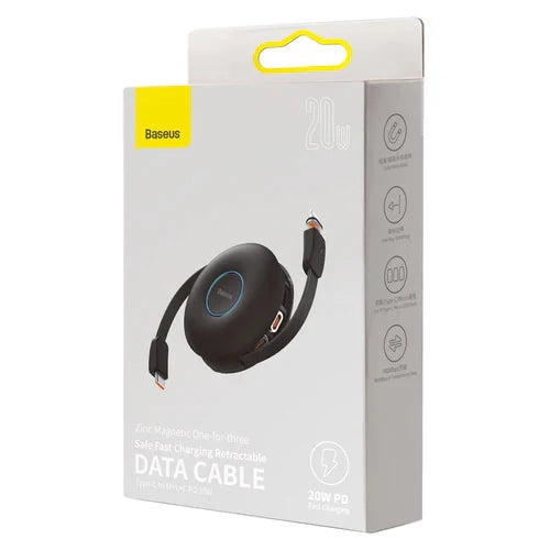 Baseus Zinc Magnetic One-For-ThreeType-C To M+L+C Pd 20W Black