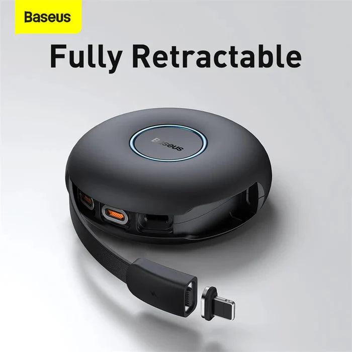 Baseus Zinc Magnetic One-For-ThreeType-C To M+L+C Pd 20W Black