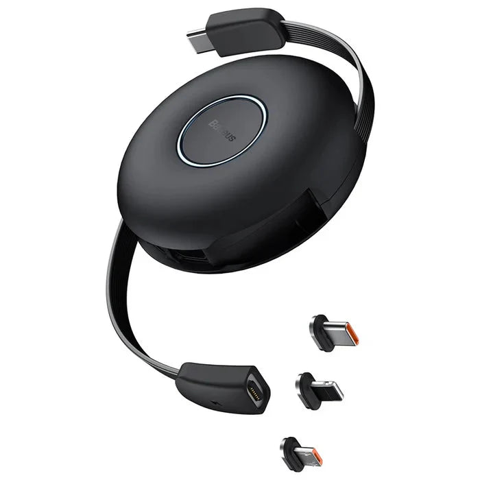 Baseus Zinc Magnetic One-For-ThreeType-C To M+L+C Pd 20W Black