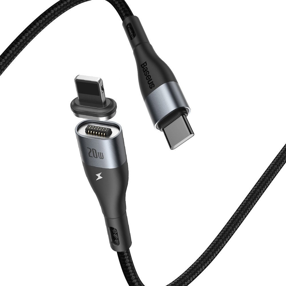 Baseus Zinc Magnetic Safe Fast Charging Data Cable Type-C to IP PD 20W 1m Black – CATLXC-01