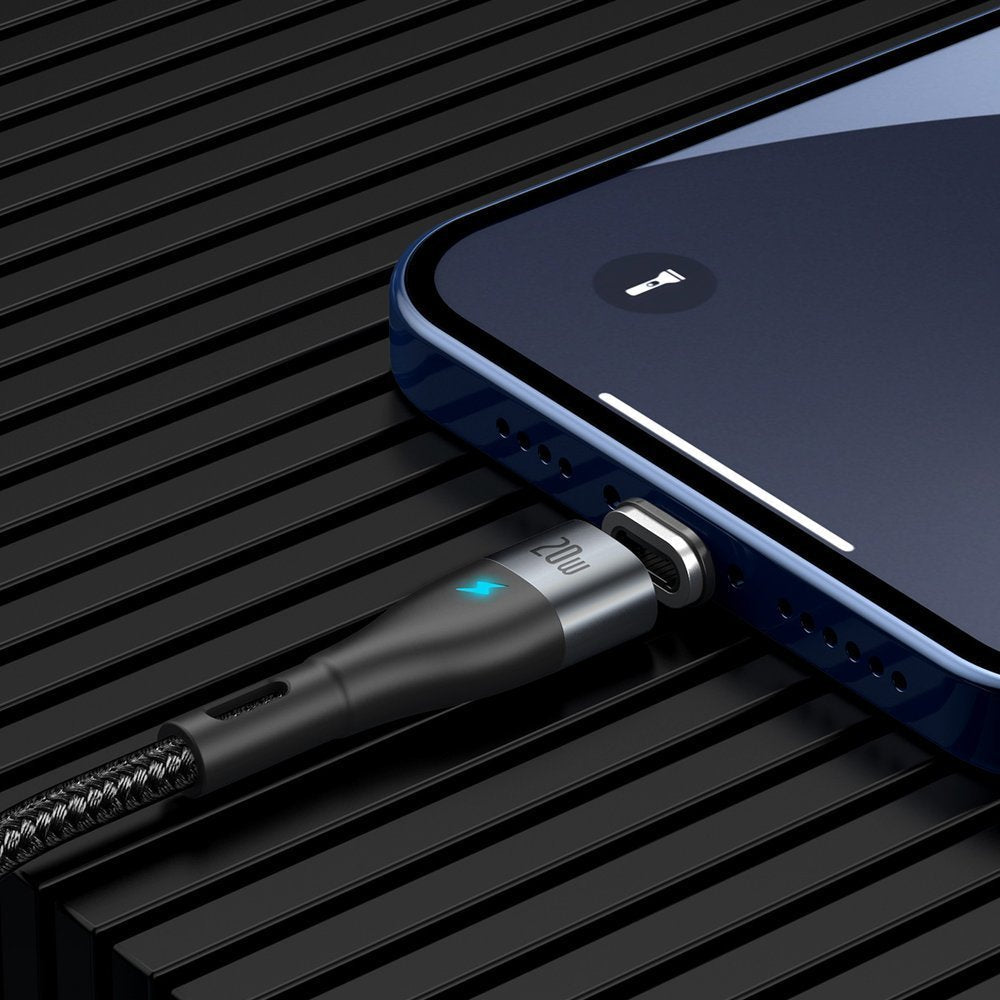 Baseus Zinc Magnetic Safe Fast Charging Data Cable Type-C to IP PD 20W 1m Black – CATLXC-01