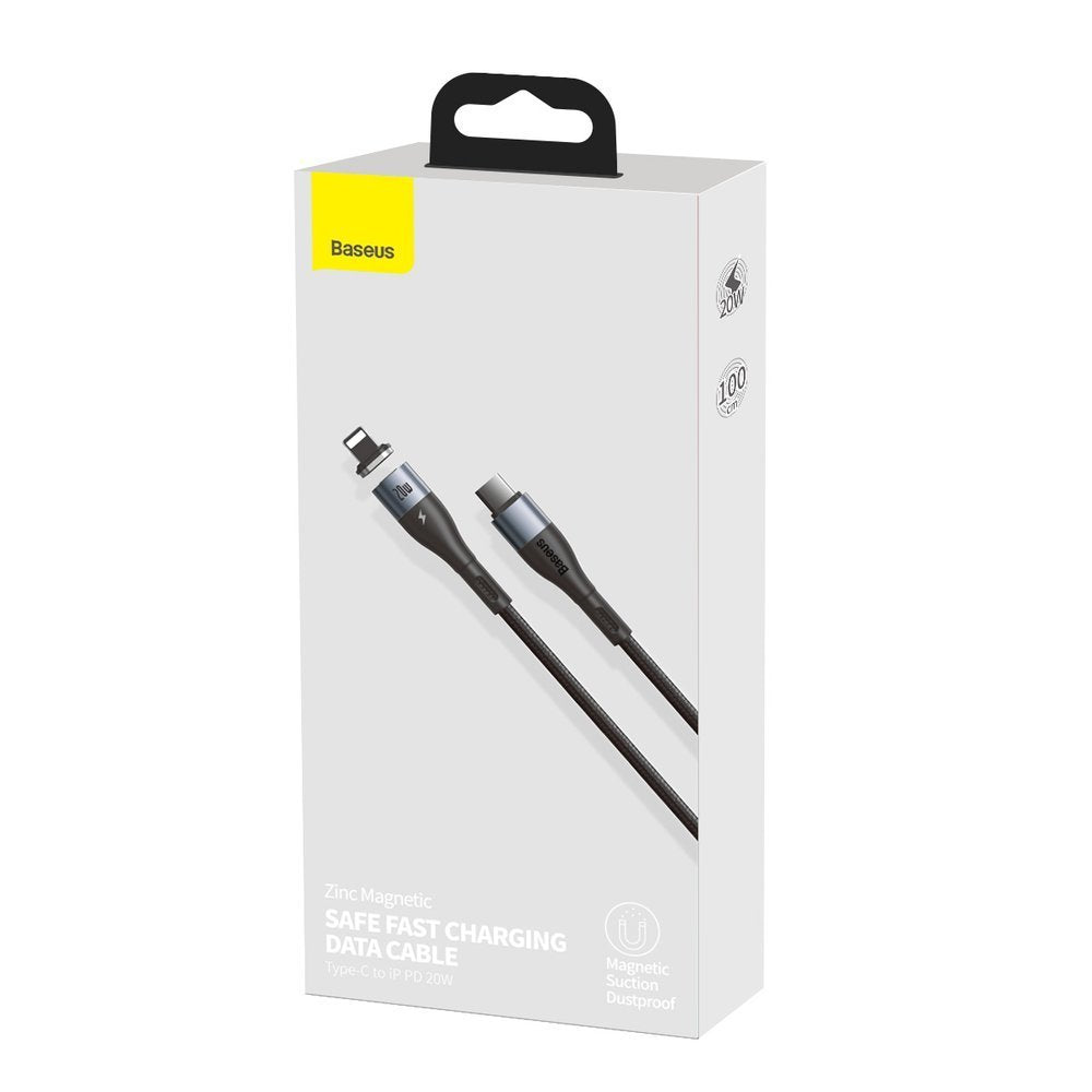 Baseus Zinc Magnetic Safe Fast Charging Data Cable Type-C to IP PD 20W 1m Black – CATLXC-01