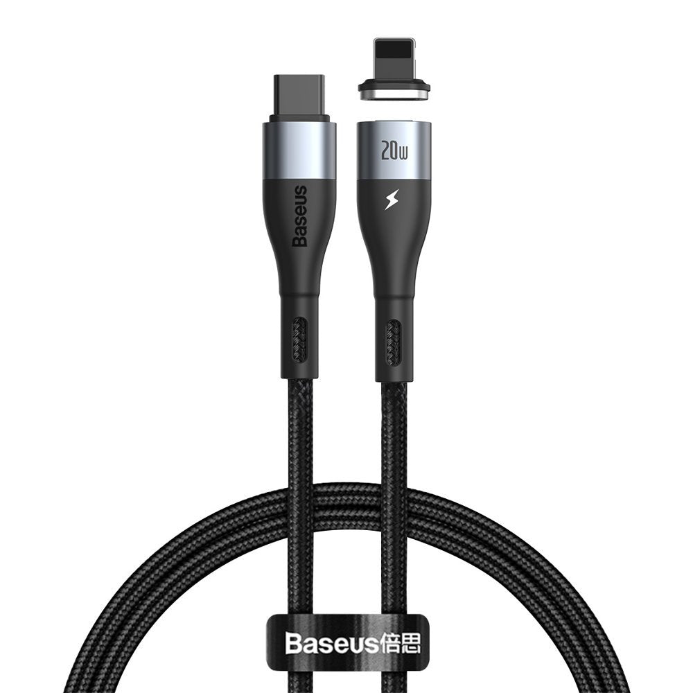 Baseus Zinc Magnetic Safe Fast Charging Data Cable Type-C to IP PD 20W 1m Black – CATLXC-01