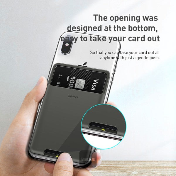 Baseus back stick silicone card bag - French grey