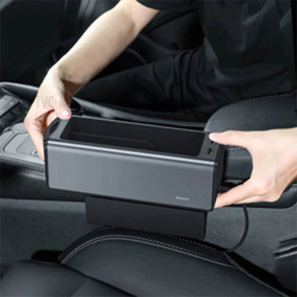Baseus inAuto Deluxe Metal Armrest Console Organizer (Dual USB Power Supply) CRCWH-A01 – Black
