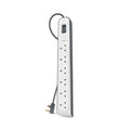 Belkin 6-Outlet Surge Protection Strip with 2M Power Cord -White/Grey