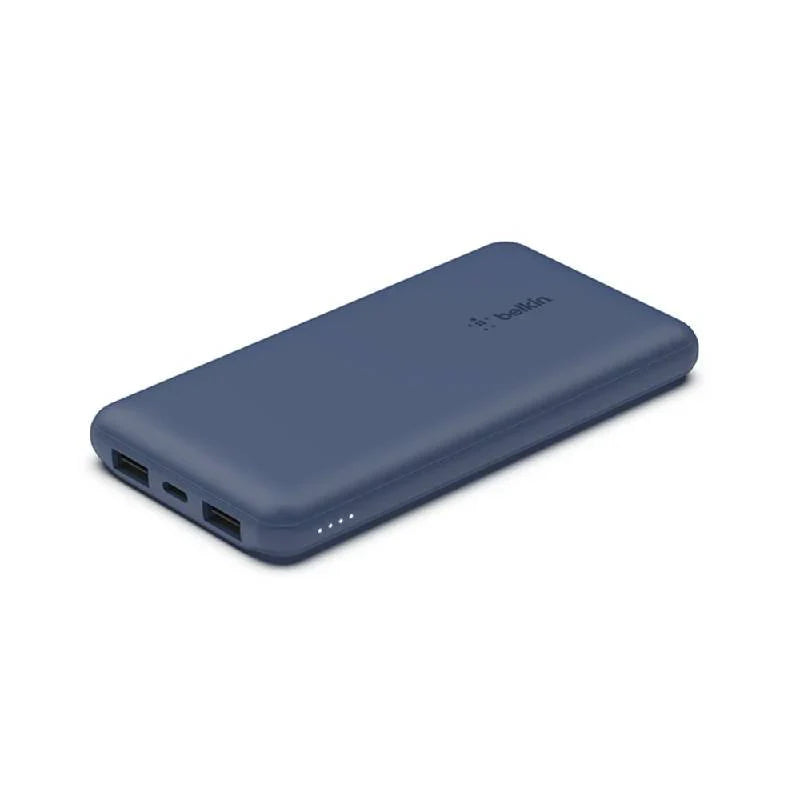 Belkin Power Bank With Cable - USB-A / USB-C / 10,000mAh / Blue