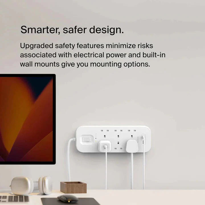 Belkin Surge Protector 6 Outlet/18W USB-A/USB-C/2Mtr-SRB002AR2M