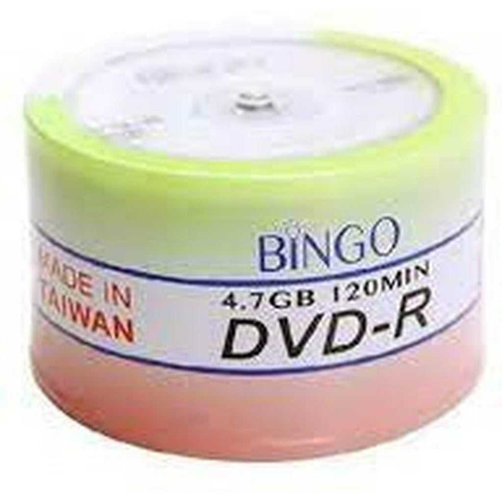 BINGO DVD-R 4.7GB 120min 16X Cake Box, 50-Pack