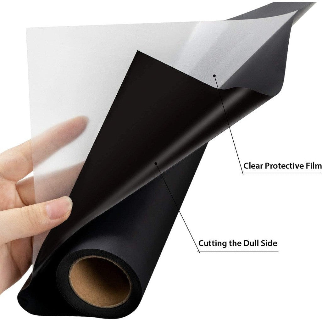 Black PVC Heat Transfer Vinyl Sticker Roll – 50cm x 1m