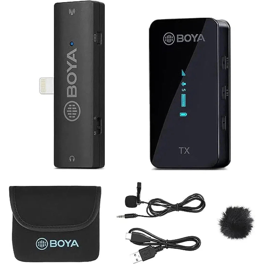 Boya 2.4Ghz Wireless Microphone For Mobile Device Like Smartphone, Pc, Tablet - Black