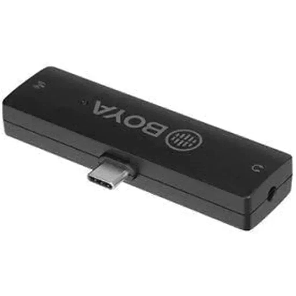 Boya 2.4Ghz Wireless Microphone For Mobile Devices Like Smartphone, Pc, Tablet (2Transmitters+1Receiver With Lightning Jack) - Black