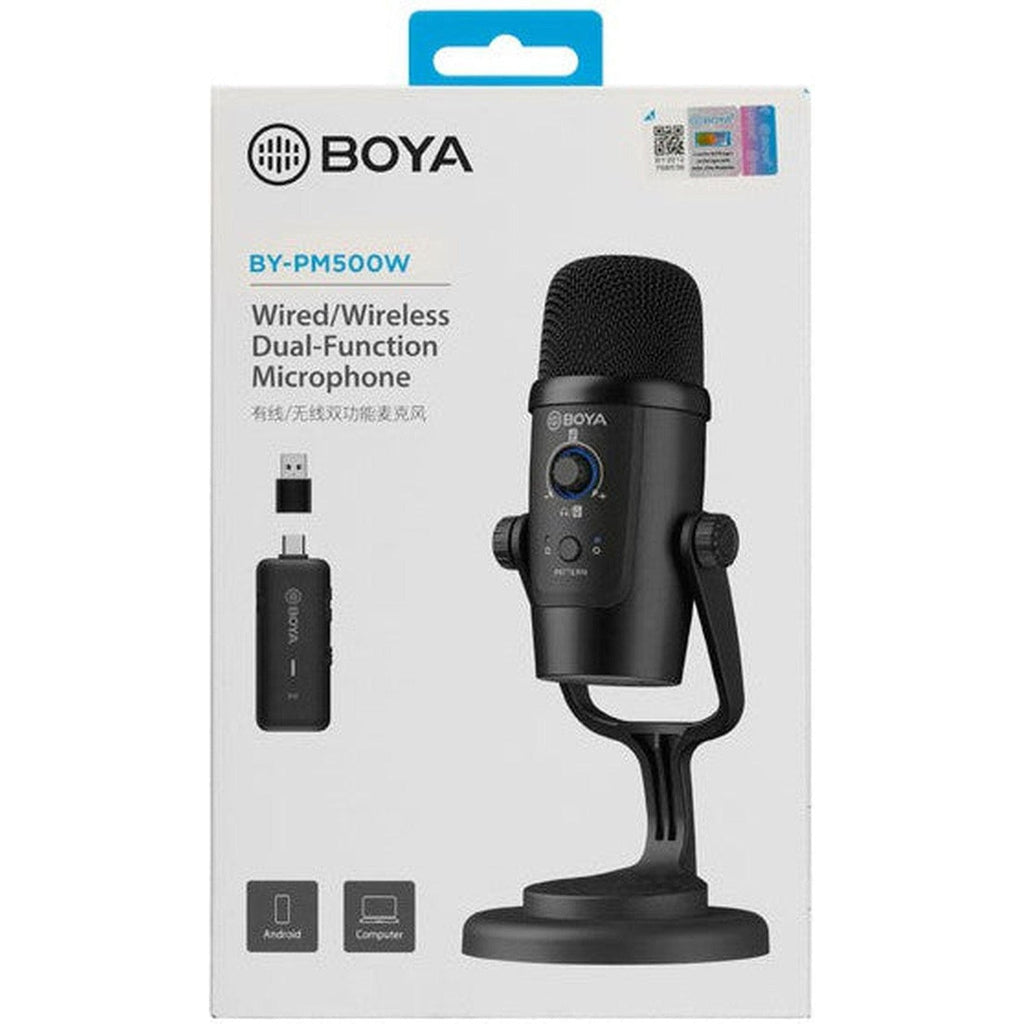 Boya By-Pm500W Optional Wired/2.4Ghz Wireless Dual-Function Microphone-10M - Black