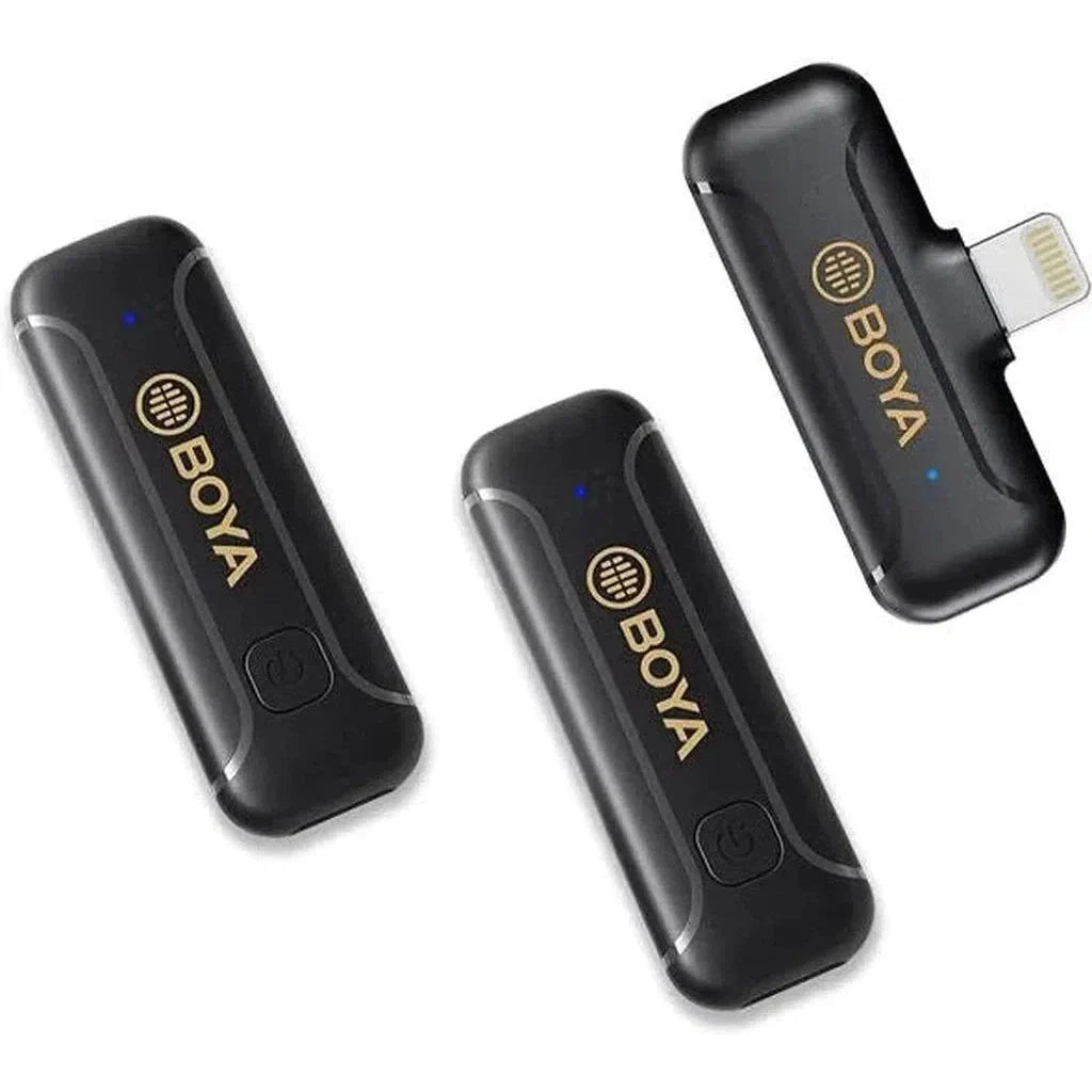 Boya By-Wm3T2-D2 Smallest 2.4Ghz Wireless Microphone With Lightning Connector For Ios Device( 2Tx+1Rx) - Black