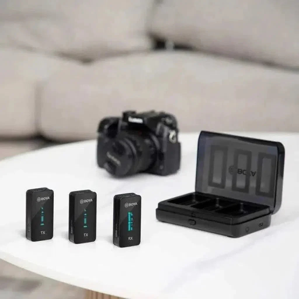 Boya By-Xm6-K2 2.4Ghz Wireless Microphone (2Transmitters+1Receiver) - Black