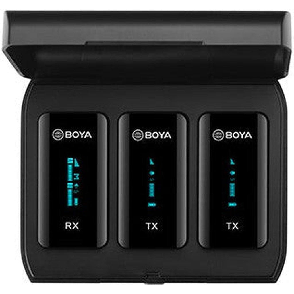 Boya By-Xm6-K2 2.4Ghz Wireless Microphone (2Transmitters+1Receiver) - Black