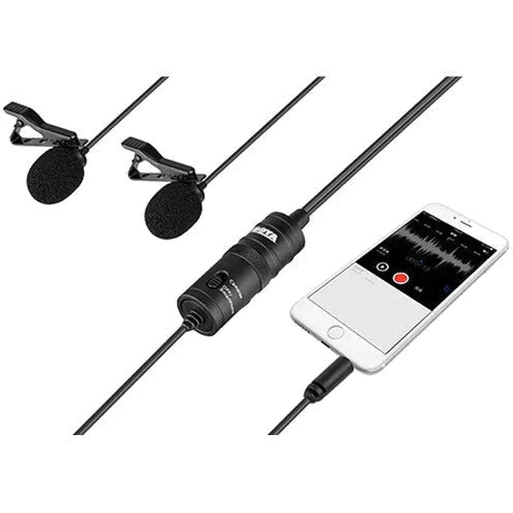 Boya Dual Mic Lavalier Microphone For Smartphones And Dslrs