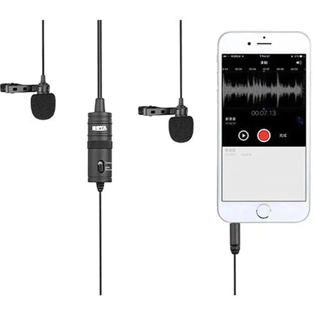 Boya Dual Mic Lavalier Microphone For Smartphones And Dslrs