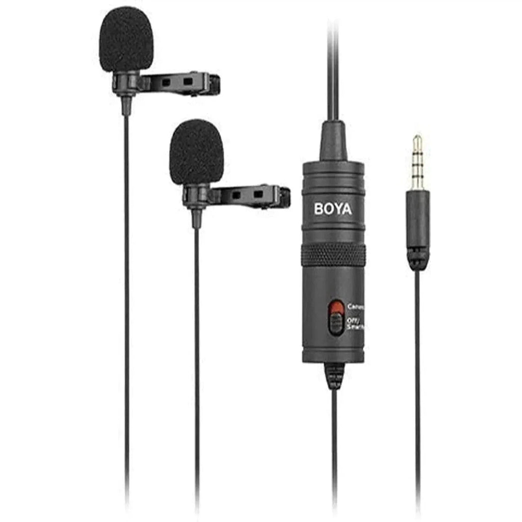 Boya Dual Mic Lavalier Microphone For Smartphones And Dslrs
