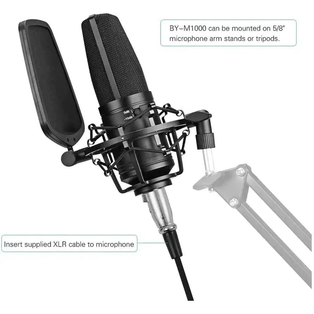BOYA Large Diaphragm Condenser Microphone – Black