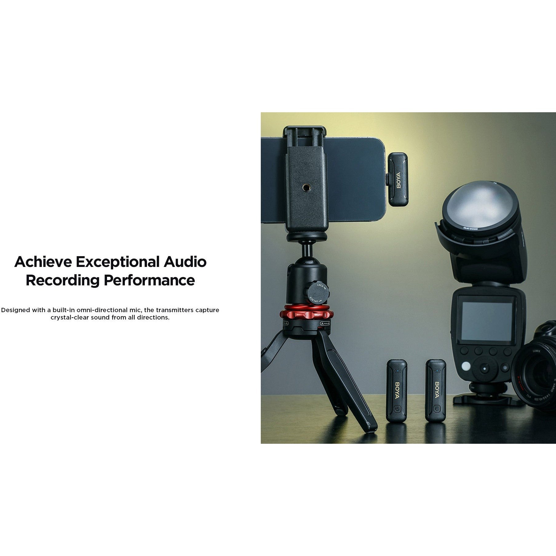 Boya Smallest 2.4Ghz Wireless Microphone For Type-C Device( 1Tx+1Rx ) -Black
