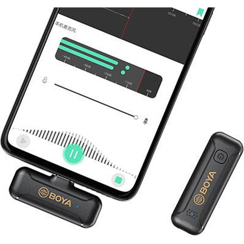 Boya Smallest 2.4Ghz Wireless Microphone For Type-C Device( 1Tx+1Rx ) -Black